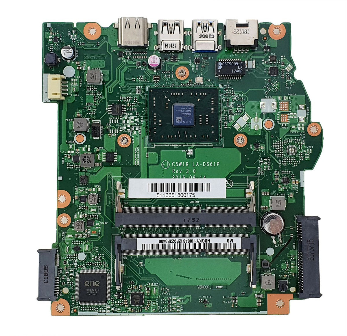 Acer Aspire ES1-523 AMD E1-7010 Laptop Motherboard DAZAAMB16E0 Mainboard System Board